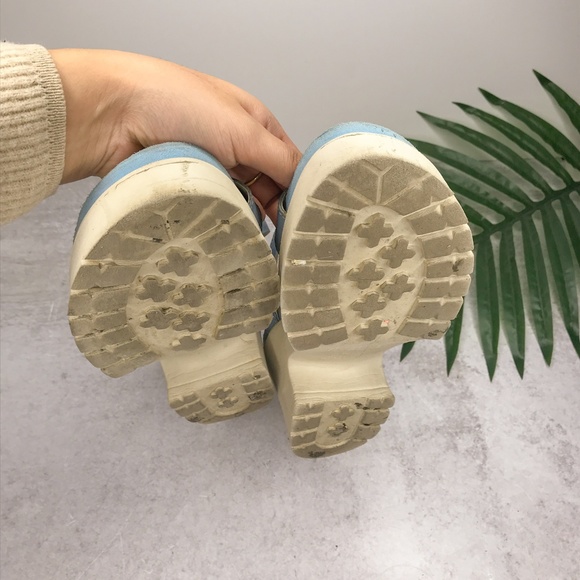 Dijean Blue & White Foam Platform Sandals Size 38 - Picture 8 of 8